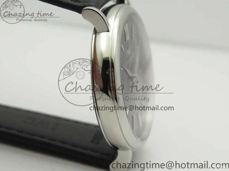 MIROTIME 0322 Affordable Portofino Automatic SS FKF 1:1 Best Edition Black Dial on Black Leather Strap A 7136